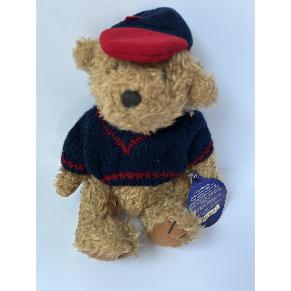 Brass Button Bear Collection 1996 Tully Bear Of Joy Knit Sweater With Hat 11"